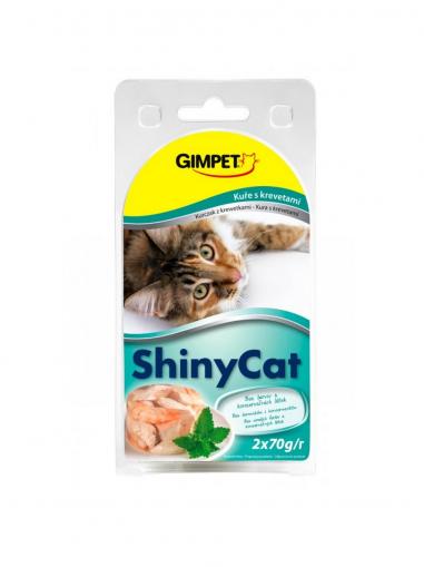 Gimpet Konzerva SHINY CAT kuře, krevety 2x70 g