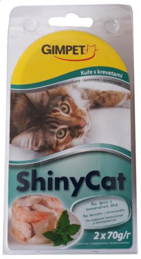 Gimpet Konzerva SHINY CAT tuňák, krevety 2x70 g