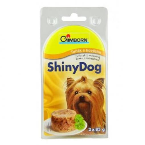 Gimpet Konzerva SHINY DOG tuňák, hovězí 2x85 g