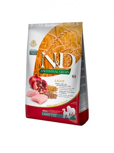 N&D Ancestral Grain Dog Light-Chicken Adult Medium & Maxi 2,5 kg