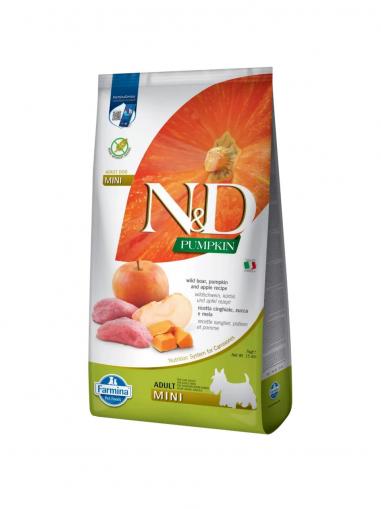 N&D Pumpkin Dog GF Wild Boar & Apple Adult Mini 2,5 kg