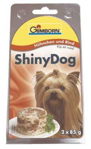 Gimpet Konzerva SHINY DOG kuře, hovězí 2x85 g