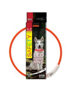 Dog Fantasy Obojek LED nylon M/L 65 cm