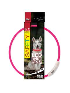 Dog Fantasy Obojek LED nylon M/L 65 cm