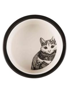 Trixie Keramická miska Zentangle bílo/černá pro kočky 0,3 l/12 cm