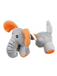 Trixie Plyšový pejsek/slon s bavlněnou šňůrou 17 cm